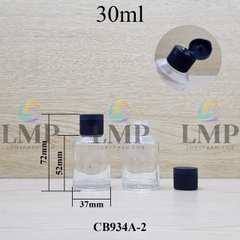 Chai thủy tinh vát nắp bật sọc 30ml