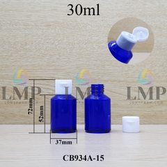 Chai thủy tinh vát nắp bật sọc 30ml