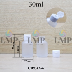 Chai thủy tinh vát nắp bật sọc 30ml