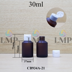 Chai thủy tinh vát nắp bật sọc 30ml