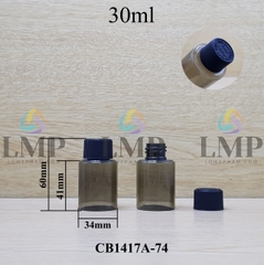 Chai PETG vai ngang nắp push down and turn sọc