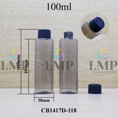 Chai PETG vai ngang nắp push down and turn sọc