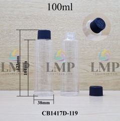 Chai PETG vai ngang nắp push down and turn sọc