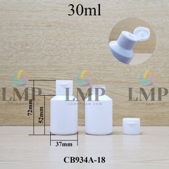 Chai thủy tinh vát nắp bật sọc 30ml