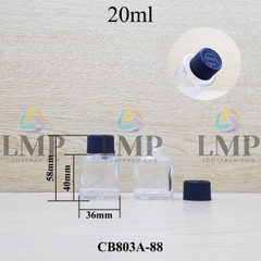 Chai thủy tinh nắp push down and turn sọc