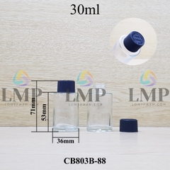 Chai thủy tinh nắp push down and turn sọc