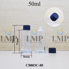 Chai thủy tinh nắp push down and turn sọc