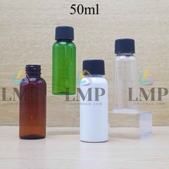 Chai vai tròn nắp push down and turn sọc 50ml