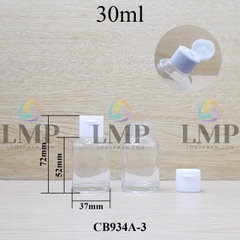 Chai thủy tinh vát nắp bật sọc 30ml