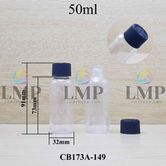 Chai vai tròn nắp push down and turn sọc 50ml