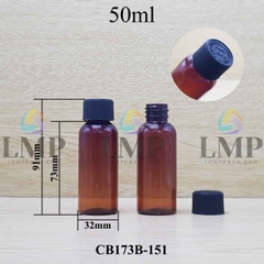 Chai vai tròn nắp push down and turn sọc 50ml