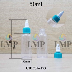 Chai vai tròn nắp nhọn sọc tattoo 50ml