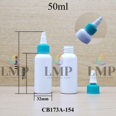 Chai vai tròn nắp nhọn sọc tattoo 50ml