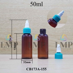 Chai vai tròn nắp nhọn sọc tattoo 50ml