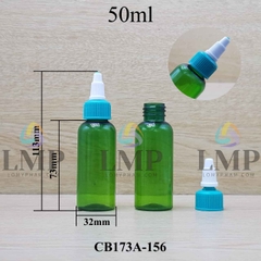 Chai vai tròn nắp nhọn sọc tattoo 50ml