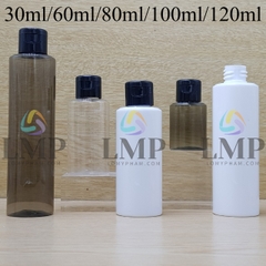 Chai PETG vai ngang nắp bật trơn bóng