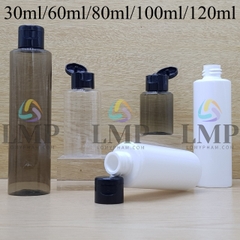 Chai PETG vai ngang nắp bật trơn bóng