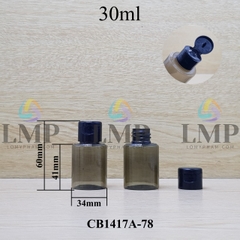 Chai PETG vai ngang nắp bật trơn bóng