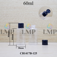 Chai PETG vai ngang nắp bật trơn bóng