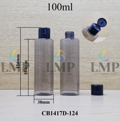 Chai PETG vai ngang nắp bật trơn bóng