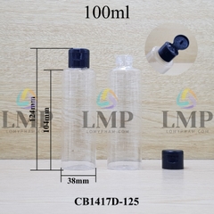 Chai PETG vai ngang nắp bật trơn bóng