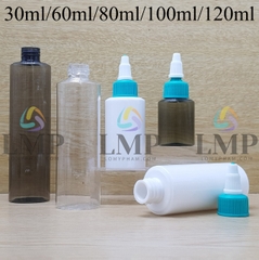 Chai PETG vai ngang nắp nhọn sọc tattoo