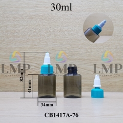 Chai PETG vai ngang nắp nhọn sọc tattoo