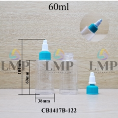 Chai PETG vai ngang nắp nhọn sọc tattoo