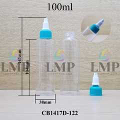 Chai PETG vai ngang nắp nhọn sọc tattoo