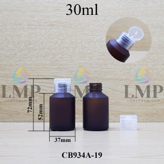 Chai thủy tinh vát nắp bật sọc 30ml