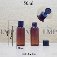 Chai vai tròn nắp bật trơn bóng 50ml