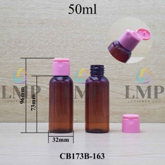 Chai vai tròn nắp bật trơn mờ 50ml