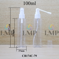 Chai PET vai ngang đầu xịt mũi 360 độ 100ml