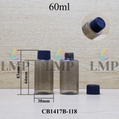 Chai PETG vai ngang nắp push down and turn sọc