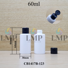 Chai PETG vai ngang nắp bật trơn bóng