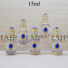 Chai Dubai nắp bóp trắng ruby xanh dương 15ml