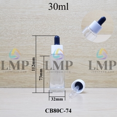 Chai thủy tinh nắp bóp khoen nhựa trơn