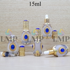 Chai Dubai nắp bóp trắng ruby xanh dương 15ml