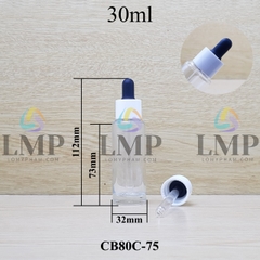 Chai thủy tinh nắp bóp khoen nhựa trơn