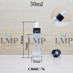 Chai thủy tinh nắp bóp khoen nhựa trơn