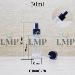 Chai thủy tinh nắp bóp khoen nhựa trơn