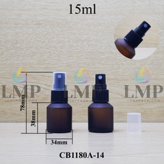 Chai thủy tinh vát đầu phun sương sọc 15ml