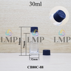 Chai thủy tinh nắp push down and turn sọc