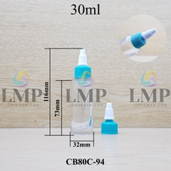 Chai thủy tinh nắp nhọn sọc tattoo