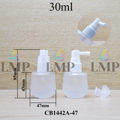 Chai thủy tinh bầu đầu xịt mũi 90 độ