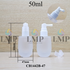 Chai thủy tinh bầu đầu xịt mũi 90 độ