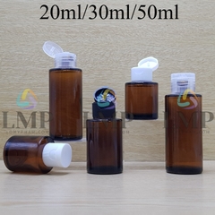 Chai thủy tinh nâu nắp bật sọc