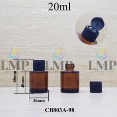 Chai thủy tinh nâu nắp bật sọc