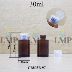 Chai thủy tinh nâu nắp bật sọc