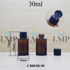 Chai thủy tinh nâu nắp bật sọc